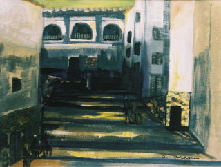 Spanische Treppe (Moraira); 1977; 42x56 cm; Gouache Spanische Treppe (Moraira); 1977