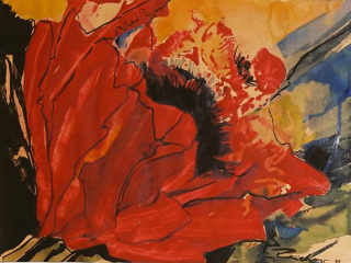 Mohnblüte; 2004; 30x40 cm; Aquarell, Tusche Mohnblüte; 2004