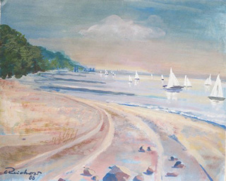 An der Elbe; 1986; 18x24 cm; Tempera, Acryl An der Elbe