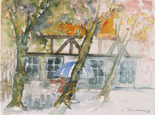 Kaffeegarten; 1986; 47x62 cm; Aquarell, Filzstift Kaffeegarten; 1986